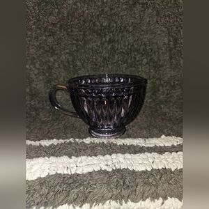 Beautiful Purple Etched Glass Bowl/cup